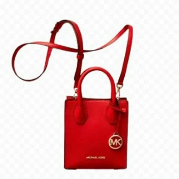 Michael Kors Red Mini Bag with Gold Accents - Picture 4 of 5